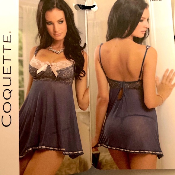 NWT Coquette Babydoll & G-string - Blue Oyster |Medium | Valentine’s Day - Picture 7 of 7